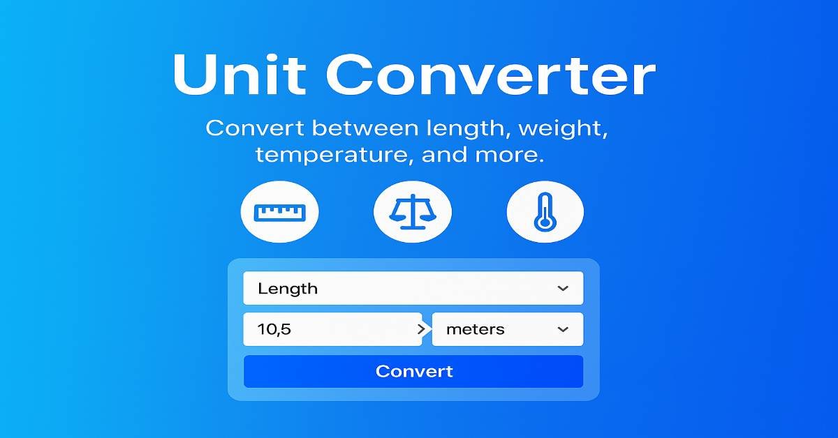 unit converter, convert units online, metric to imperial converter, length converter, temperature converter tool, weight and mass conversion,